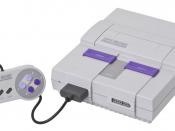 English: A Super Nintendo (SNES or Super NES) video game console, shown with standard controller.