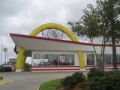 McDonalds fast food restaurant, with the old style architecture, including 