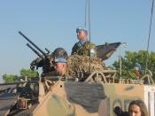 English: Australian peacekeepers in East Timor. M113 armoured personnel carrier of 3rd/4th Cavalry Regiment