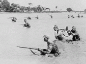 The historical event of WWII. Republic of China exploded the bank of Yellow River to stop the Janpanese attack in 1938