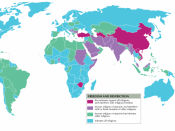Map of religious freedom and restrictions in the world.