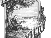 English: Apple's absolute first logo, pre 1976. Drawn by then co-founder Ronald Wayne. The logo features Sir Isaac Newton sitting under the apple tree where he supposedly discovered gravity, by an apple falling on his head. See http://www.macmothership.co