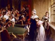 Marie Antoinette with her children and Madame Élisabeth, when the mob broke into the Tuileries Palace on 20 June 1792.