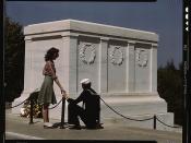 Sailor and girl at the Tomb of the Unknown Soldier, Washington, D.C.  (LOC)
