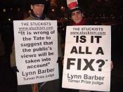 Stuckist demonstration quoting Turner jurist Lynn Barber