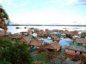 English: Amazon River floating village neighborhood in Iquitos, Peru. Deutsch: Schwimmende Häusersiedlung auf dem Amazonas in Iquitos, Peru. Français : Amazone, Iquitos, Pérou. Español: Amazonas, Iquitos, Perú.