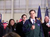 Mitt Romney at one of his presidential campaign rallies.
