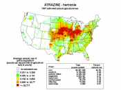 Atrazine (pesticid) map of use, USA, From: http://ca.water.usgs.gov/pnsp/pesticide_use_maps/show_map.php?year=97&map=m1980 Created by the US Dept. of the Interior for a 1997 pesticide use map http://ca.water.usgs.gov/pnsp/pesticide_use_maps/compound_listi
