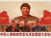 A poster from the Cultural Revolution, featuring an image of Chairman Mao, and published by the government of the People's Republic of China.