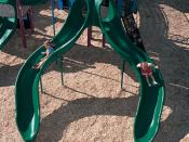 English: Aerial view of a two slide play structure designed by Landscape Structures Inc.