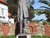 Statue of John Frazier in Carlsbad, California.