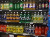 Soft drinks on shelves in a Woolworths supermarket (Australia). Taken by myself.