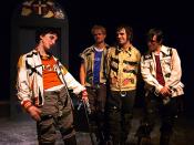 English: A production photo from Brad Mays' multi-media stage production of 
