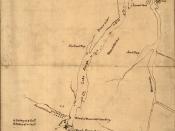 English: A hand-drawn map by British military engineer, Colonel James Gabriel Montresor, of the situation of the 1757 Siege of Fort William Henry. The title as originally publisher: Plan of the attack on Fort William Henry and Ticonderoga; showing the roa
