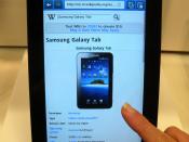 English: Samsung Galaxy Tab showing its Wikipedia article.