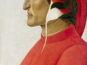 English: Dante Alighieri's portrait by Sandro Botticelli. Tempera 54,7 x 47,5 cm.