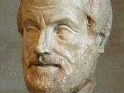 Portrait of Aristoteles. Pentelic marble, copy of the Imperial Period (1st or 2nd century) of a lost bronze sculpture made by Lysippos.