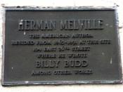 Photograph of the plaque outside 104 East 26th street, New York—former residence of Herman Melville