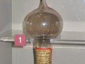 Thomas Edison's first lightbulb which was used in a demonstration at Menlo Park...