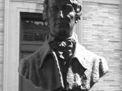 A photo of a bust of Henry David Thoreau from the Hall of Fame for Great Americans at the Bronx Community College