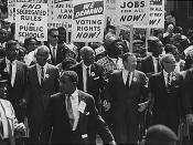 Civil Rights March on Washington, leaders marching from the Washington Monument to the Lincoln Memorial