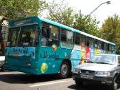 Mercedes bus and Samand car