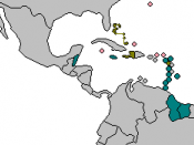 Map of the CARICOM countries that have a single market (CSM) CARICOM members part of CSM CARICOM members not part of CSM CARICOM associate members