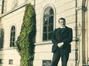 English: Carl Gustav Jung, full-length portrait, standing in front of building in Burghölzi, Zurich