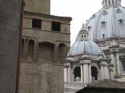 English: Sistine Chapel and St. Peter's Basilica Dome.