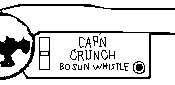 Drawing of a Cap'n Crunch bosun whistle used to produce 2600 Hz.