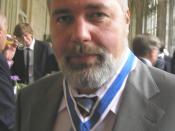 English: Dmitry Muratov, shortly after having received the Freedom of Speech and Expression Award on behalf of Novaya Gazeta in Middelburg, the Netherlands, on the 29th of May 2010.