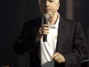 Senator John McCain, Republican, from Arizona, speaks to the citizens of Yuma, during the 
