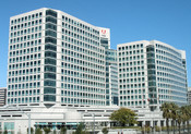 The headquarters of Adobe Systems in downtown San Jose, California. Adobe Systems West Tower (left) and Adobe Systems East Tower (right).