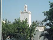 A mosque minaret in Houmt Souk, Djerba, Tunisia.