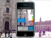 English: Augmented GeoTravel for iPhone 3GS uses augmented reality to display informations