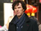 Chinatown, London. Benedict Cumberbatch during filming of Sherlock.