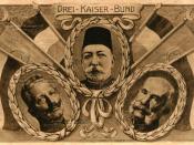 Deutsch: Drei Kaiser Bund Türkçe: Birinci Dünya Savaşı döneminde Almanya, Osmanlı İmparatorluğu ve Avusturya-Macaristan İmparatorluğu'nun ittifakını gösteren bir afiş. Üzerinde Almanca 