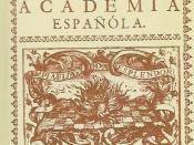Cover of the first edition of Foundation and statutes of the Royal Spanish Academy (1715)