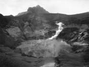 Photo. The crater of Mount Kelud after the volcano eruption of 1901