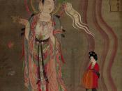 Bodhisattva Leading the Way, color on silk, 80.5 x 53.8 cm. The image was discovered at Dun Huang in the 