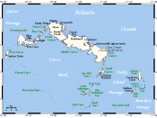 A map showing the Turks and Caicos Islands' main towns and islands. This map's source is here, with the uploader's modifications, and the GMT homepage says that the tools are released under the GNU General Public License.