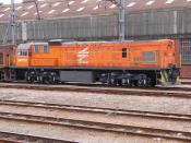 English: South African Class 34-000 34-018 Builder's Number: GE 37827 Type: GE U26C Location: Capital Park, Pretoria, Gauteng
