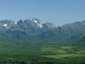 English: Ahklun Mountains and the Togiak Wilderness within the Togiak National Wildlife Refuge in the U.S. state of Alaska.