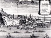 Français : La ville de Québec en 1700, gravure anonyme.