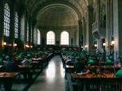 Bates Hall reading room at the Boston Public Library.