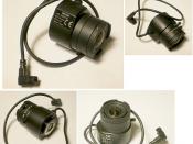 English: Philips CCTV Varifocal Auto-Iris security camera lens.