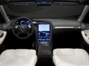 English: The Tesla Model S features a 17-inch, customizable touchscreen.