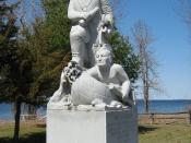 English: Photo of statue of Samuel de Champlain in Isle La Motte, Vermont, said to be the location at which Champlain first set foot in what is now Vermont.