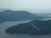 English: Aerial View of Anthony's Nose on Lake George, New York