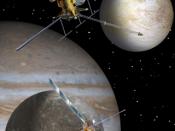 English: Artist concept of the proposed Europa Jupiter System Mission to the Jupiter system: Jupiter Europa Orbiter (top) and Jupiter Ganymede Orbiter (bottom). Deutsch: Künstlerische Darstellung der beiden Sonden der vorgeschlagenen Europa Jupiter System